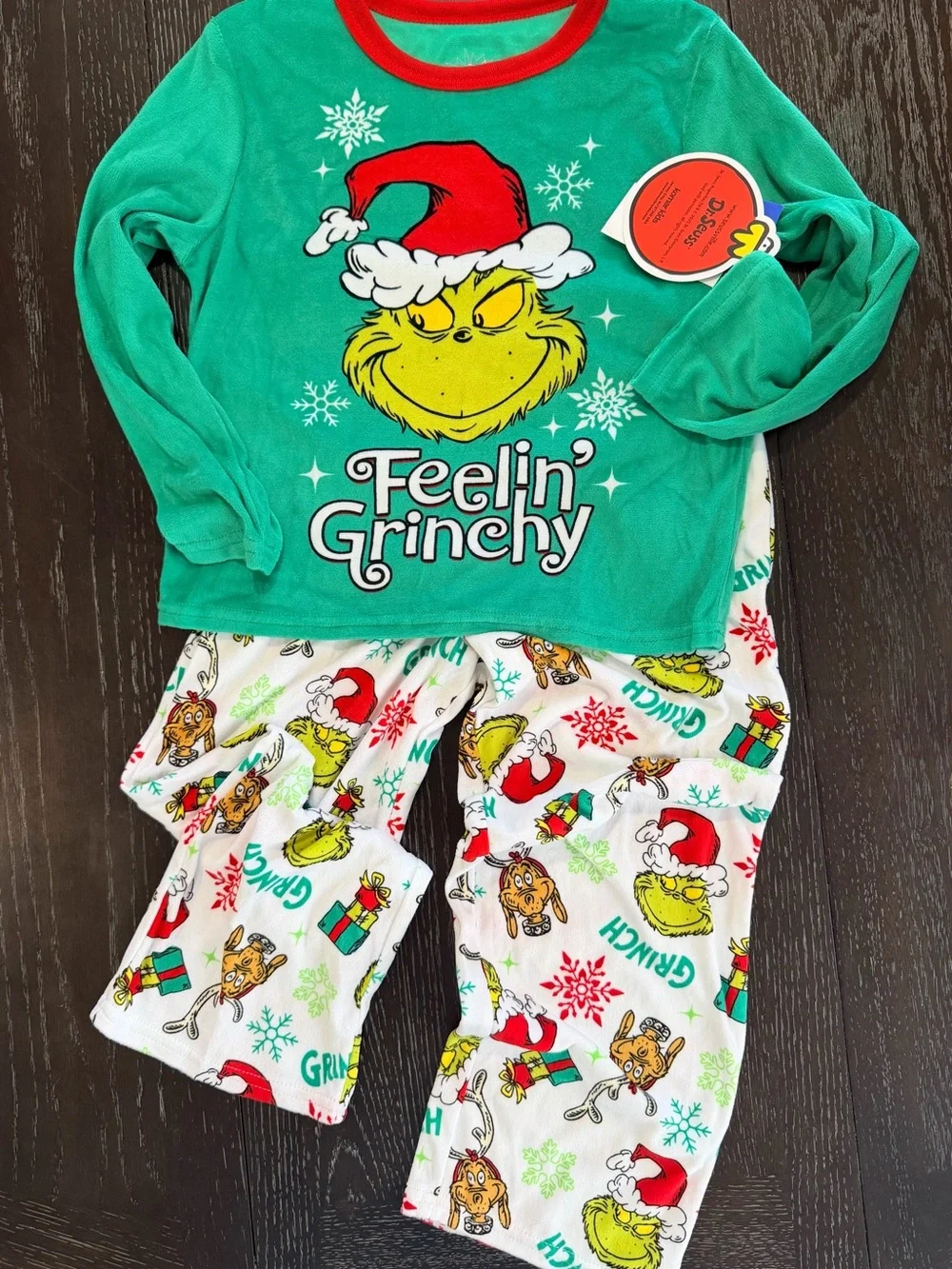 Kids Green Grinch Pajama Set - Feelin' Grinchy